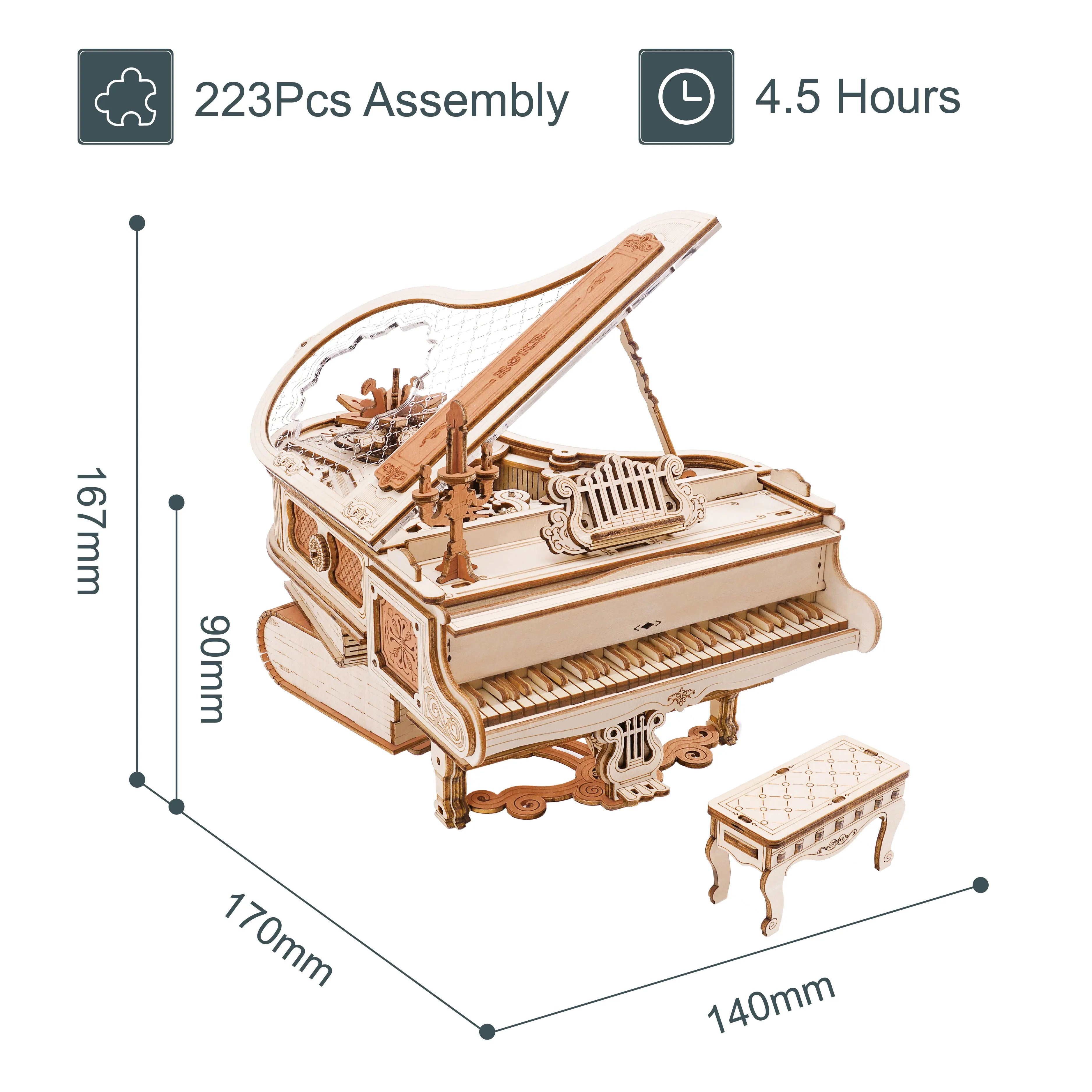 Robotime Rolife Sunset Carnival Music Boxes with Lights Ferris Wheel Home Decoration Luxu Design 3D Wooden Puzzle Toys for Child