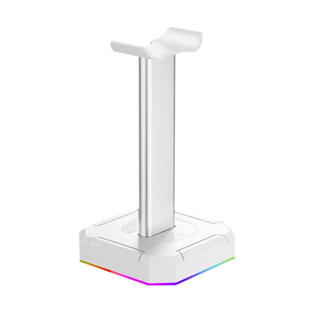 RGB Gaming Headphone Stand 10 Lighting Effects Headphone Stand Holder Rack USB Port 3.5mm Audio Port Desktop Headset Bracket