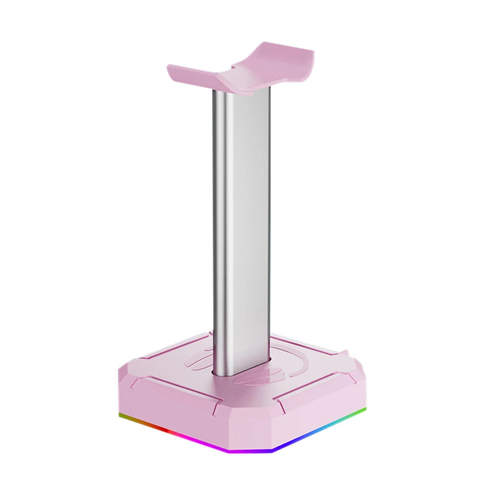 RGB Gaming Headphone Stand 10 Lighting Effects Headphone Stand Holder Rack USB Port 3.5mm Audio Port Desktop Headset Bracket