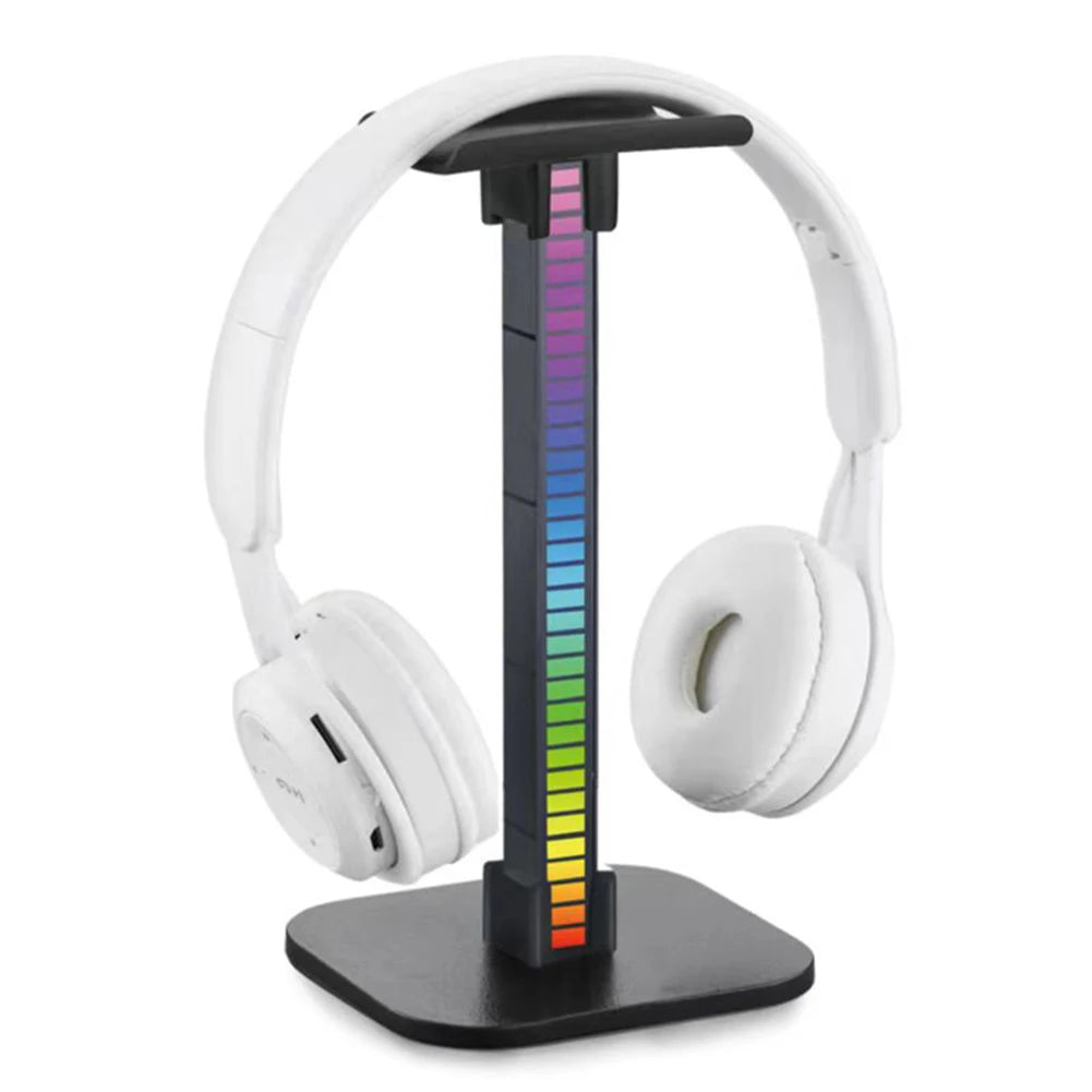 RGB Gaming Headphone Stand 10 Lighting Effects Headphone Stand Holder Rack USB Port 3.5mm Audio Port Desktop Headset Bracket