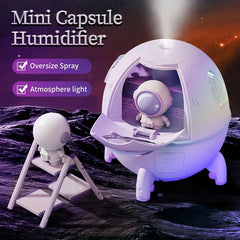 Humidificateur d'air à capsule spatiale de 220 ml, rechargeable par USB, diffuseur d'eau d'aromathérapie, lumière d'ambiance à 7 couleurs