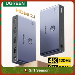 UGREEN HDMI 2.1 Switcher 8K 60Hz 4K120Hz HDMI-compatible Switch 3 in 1 Out with Remote Control Converter For Xbox PS5 Monitors