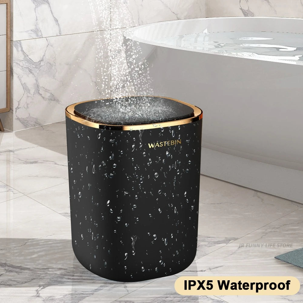 Poubelle de salle de bain à capteur intelligent 12 L Seau à ordures de luxe Poubelle automatique pour cuisine Toilette Poubelle Smart Home