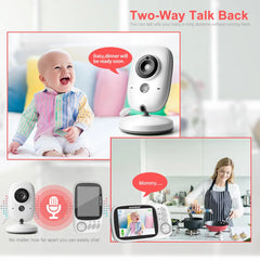 VB603 Moniteur vidéo pour bébé 2.4G sans fil avec 3,2 pouces LCD 2 voies Audio Talk Vision nocturne Surveillance Caméra de sécurité Baby-sitter