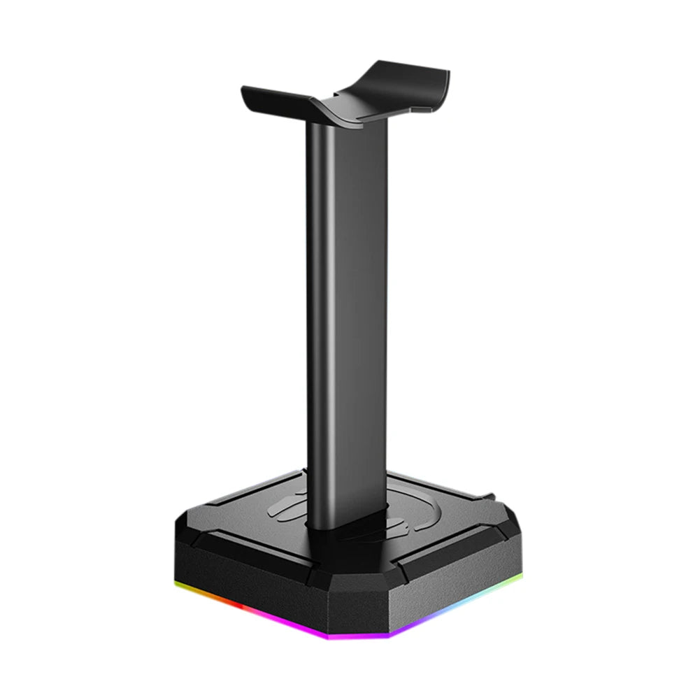 RGB Gaming Headphone Stand 10 Lighting Effects Headphone Stand Holder Rack USB Port 3.5mm Audio Port Desktop Headset Bracket