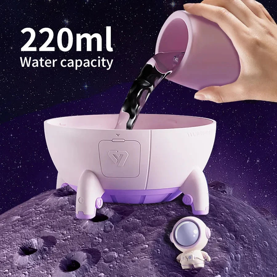 Humidificateur d'air à capsule spatiale de 220 ml, rechargeable par USB, diffuseur d'eau d'aromathérapie, lumière d'ambiance à 7 couleurs